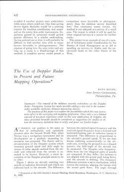 The Use of Doppler Radar in Present and Future Mapping