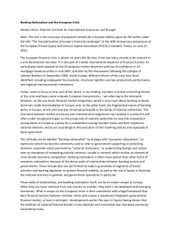Banking Nationalism and the European Crisis