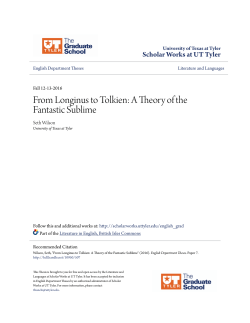 From Longinus to Tolkien: A Theory of the Fantastic Sublime