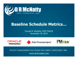Baseline Schedule Metrics&hellip;