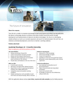 JavaScript Developer x2 – 6 months internship