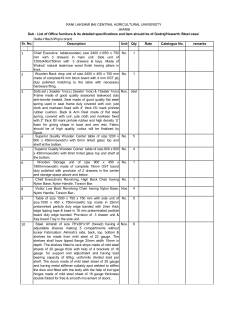 Specifications of the items - Rani Lakshmi Bai Central Agricultural