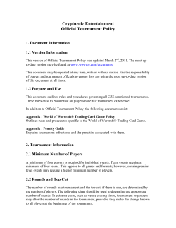 Cryptozoic Tournament Policy[4]