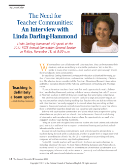 The Need for Teacher Communities: An Interview with Linda