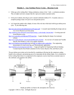Module 3. Gas Turbine Power Cycles &ndash; Brayton Cycle