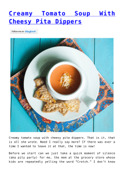 Creamy Tomato Soup With Cheesy Pita Dippers,Mediterranean