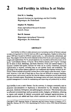 Soil Fertility in Africa Is at Stake - Wageningen UR E