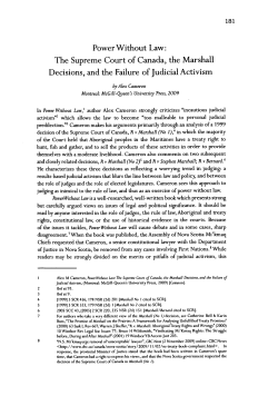 Power Without Law: The Supreme Court of Canada, the Marshall