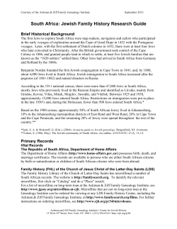 South Africa - Center for Jewish History