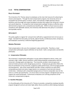 2.1.6 total compensation - University of St. Thomas