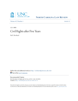 Civil Rights after Five Years - Carolina Law Scholarship Repository