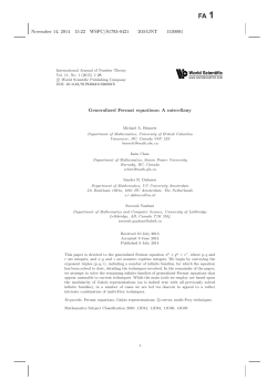 Generalized Fermat equations: A miscellany - UBC Math