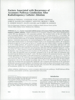 Factors Associated with Recurrence of Accessory Pathway