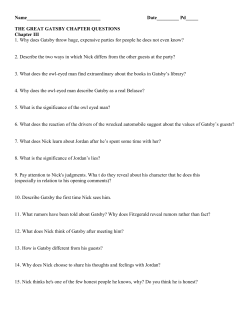 Gatsby Ch 3 questsion and journal