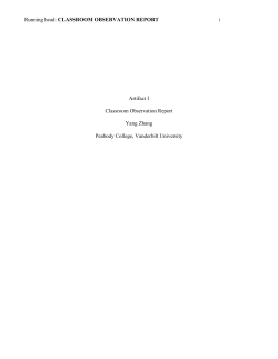 Running head: CLASSROOM OBSERVATION