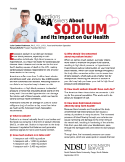 Questions and Answers About Sodium and Its Impact on Our Health