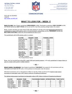 WHAT TO LOOK FOR – WEEK 17