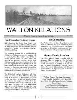 May 2014 - Walton County Heritage Museum