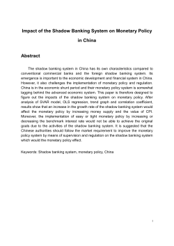 Impact of the Shadow Banking System on Monetary Policy in China