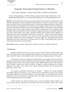Scapular Associated Impairments in Bowlers