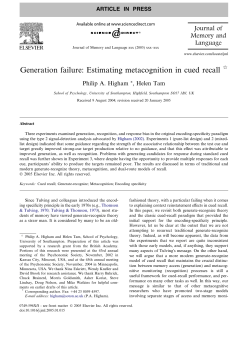 Generation failure: Estimating metacognition in cued recall