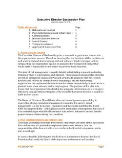 Executive Director Succession Plan