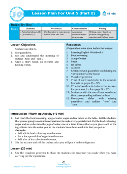 Lesson Plan For Unit 5 (Part 2)