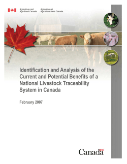Current and Potential Benefits of a National Livestock Traceability
