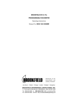 BROOKFIELD DV-II+ Pro PROGRAMMABLE VISCOMETER
