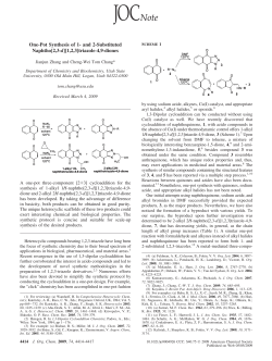 One-Pot Synthesis of 1 - American Chemical Society