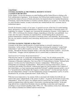 THE CENTRAL BANKERS: ADMINISTRATIVE LEGITIMACY AND
