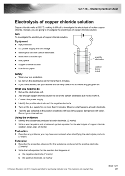 Electrolysis of copper chloride solution