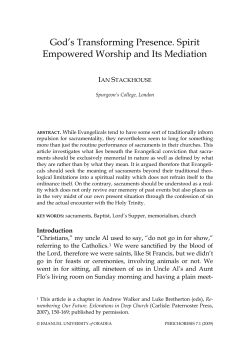 God`s Transforming Presence. Spirit Empowered Worship and Its