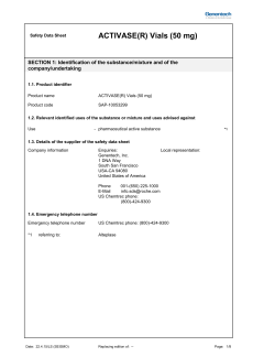 ACTIVASE(R) Vials (50 mg)