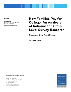 How Families Pay for College - Minnesota Office of Higher Education