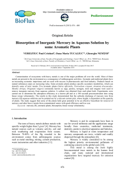 Biosorption of Inorganic Mercury in Aqueous Solution by some