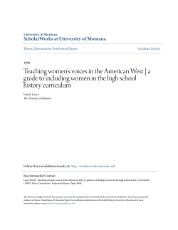 Teaching women`s voices in the American West