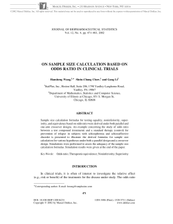 on sample size calculation based on odds ratio