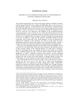 The Impact of the Armenian Genocide on the