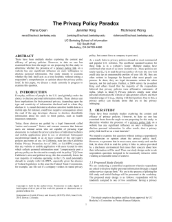 The Privacy Policy Paradox