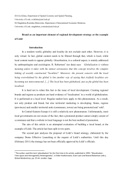 Brand as an important element of regional development strategy at