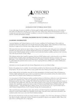 Guidance and Recommended Tutorials