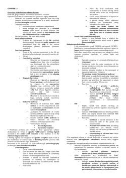 CHAPTER 12 Overview of the Endomembrane System Parts: ER