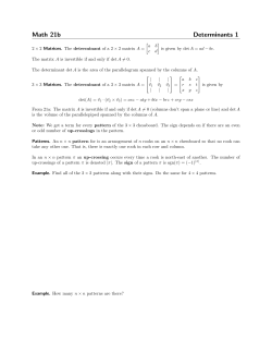 Math 21b Determinants 1