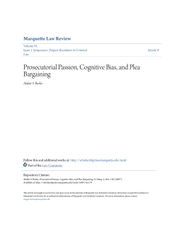 Prosecutorial Passion, Cognitive Bias, and Plea Bargaining