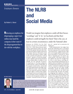 Employers Beware: The NLRB and Social Media