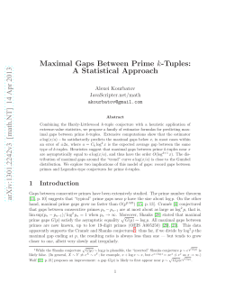 Maximal gaps between prime k-tuples: a statistical approach