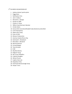 2ND SIX WEEKS VOCAB REVIEW KEY 1. Andrew Jackson/ spoils