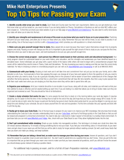 Top 10 Tips for Passing your Exam