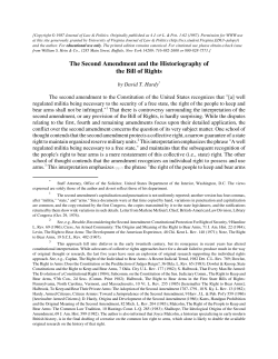 The Second Amendment and the Historiography of the Bill of Rights